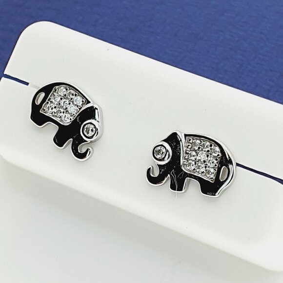 "#925 Sterling Silver CZ Stud Earrings for Women/Girl, US925P1019 - Picture 8 of 11